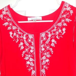 Red soft cuff shirt in small. Made by Fourteenth Place